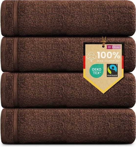 B!HOME Handtücher Set Saunatücher, Duschtücher, Gästehandtücher 100% Baumwolle, (Spar-Set, 4-St), flauschig saugfähig Frottee weich