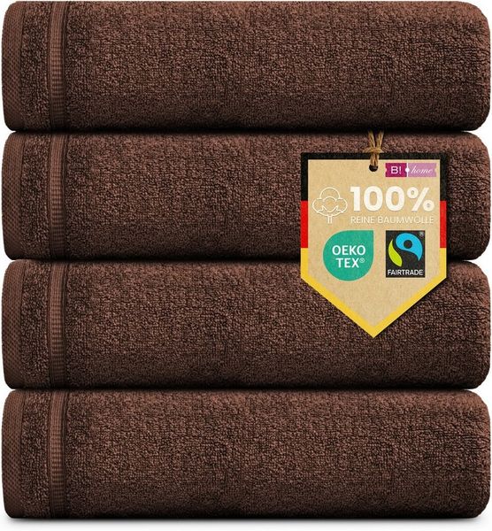 4er Set Gästehandtücher Plain braun 30x50 - Farbe: Braun, Größe: 30x50