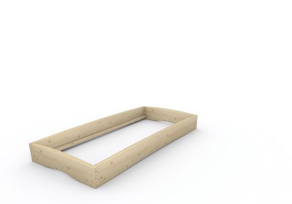 Holzbett (Fichte) "Rosi" 90 x 200 cm 20 cm ohne Kopfteil Massivholzbett Bett