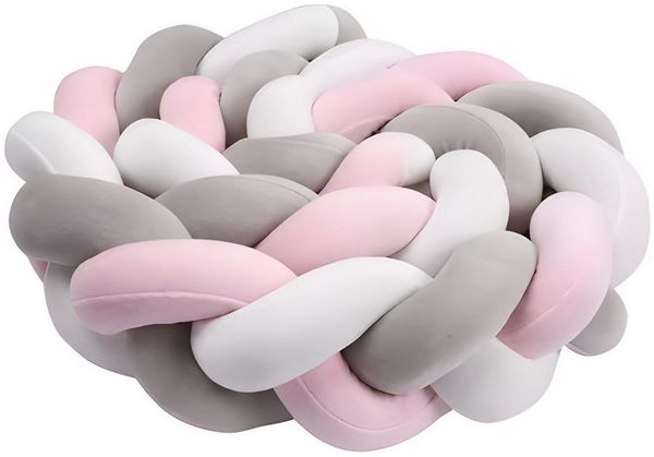 Norvéa Home Nestchenschlange Bettschlange geflochten, Baby Nest, Bettumrandung Baby Bett, 2m, Babynest engmaschig geflochten, Nestchenschlange für Ihr Babybett