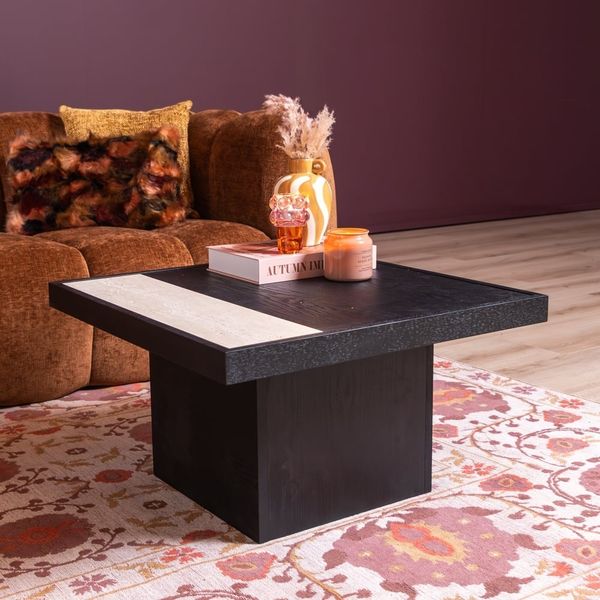 Bronx71 Couchtisch Java 70x70 cm Eiche schwarz