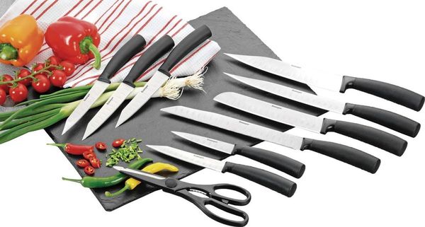 HSB Messerset Leon 10tlg. Kochmesser Brotmesser Steakmesser Stahl Küchenmesser