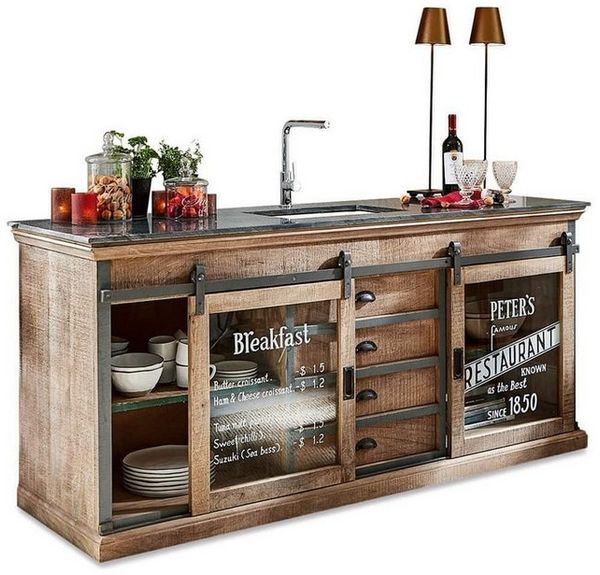 Mirabeau Spülenschrank Spülenschrank Holbrook braun/schwarz