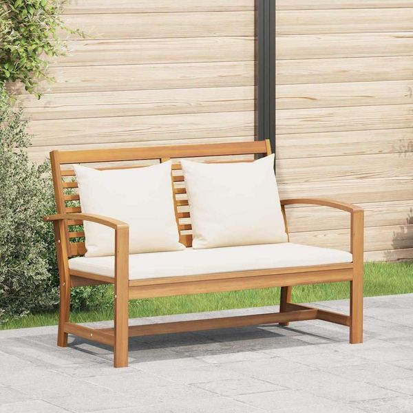 vidaXL Bank Braun und Creme 110 x 66 x 76 cm Massivholz Teak 42006404