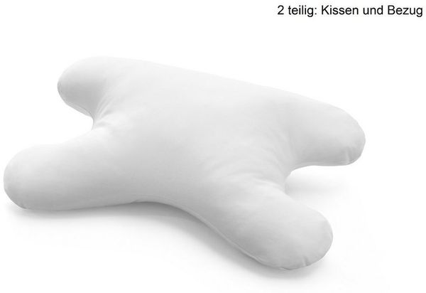 Hefel Nackenstützkissen My Face Nackenstützkissen 40x60 cm Faserbällchen Comforel ECO, Seitenschläfer, Höhe verstellbar, seidig glatte Oberfläche