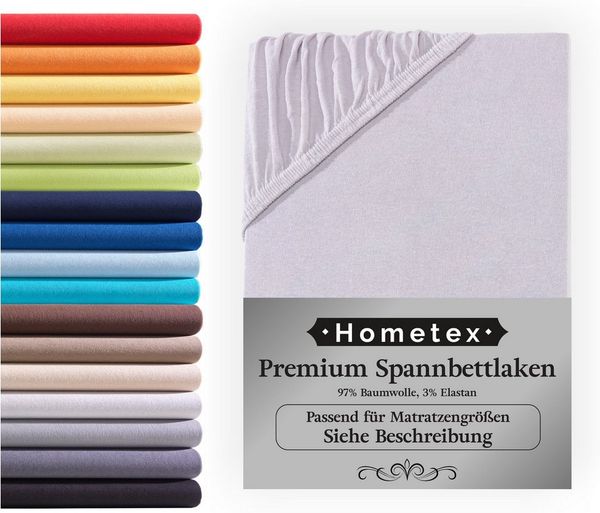 Hometex Premium Textiles Spannbettlaken Premium Boxspringbett Spannbetttuch ideal für Wasserbett und Matratzen, Jersey, Gummizug: Rundumgummizug, Spannbettlaken Premium Qualität 190 g/m², Gekämmte Baumwolle