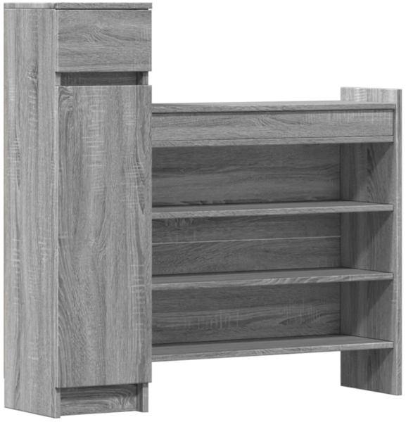 vidaXL Schuhschrank Grau Sonoma 100,5x28x100 cm Holzwerkstoff 840427
