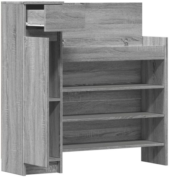 vidaXL Schuhschrank Grau Sonoma 100,5x28x100 cm Holzwerkstoff 840427 Bild 5