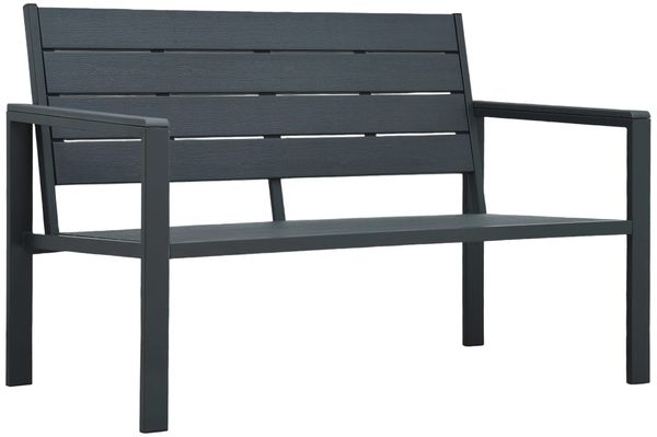 vidaXL Gartenbank 120 cm HDPE Grau Holz-Optik 47874