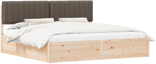vidaXL Bettgestell mit gepolstertem Kopfteil Taupe 200 x 200 cm 3398212