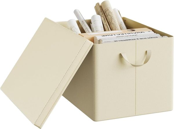 Woltu Aufbewahrungsbox (1 St, Set), mit Deckel, mit Griffen, faltbare Box für Kleidung Spielzeug