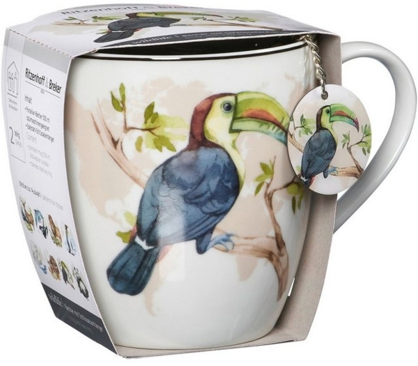 Geschenk-Set Jumbotasse mit Anhänger Wildlife - Jumbotasse mit Anhänger Tukan Bild 2