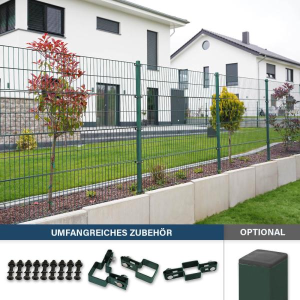 HOME DELUXE Doppelstabmattenzaun MORATA - Grün 48 m