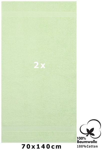 Betz Duschtücher 2 Stück Duschtücher Duschtuch-Set Palermo 70 x 140 cm Farbe grün, 100% Baumwolle