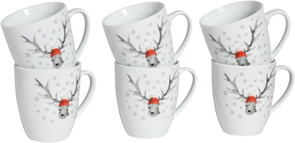 Hirsch (Form Luna), Kaffeebecher 6-tlg (mo)