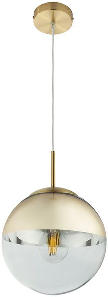 LED Hängelampe Glaskugel, gold transparent, H 120 cm