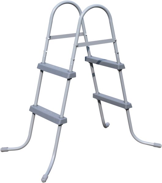 Pool-Leiter EGGO für 84cm Poolhöhe - Kunststoff Grau 116x66x112cm | Pooleinstieg Leiter