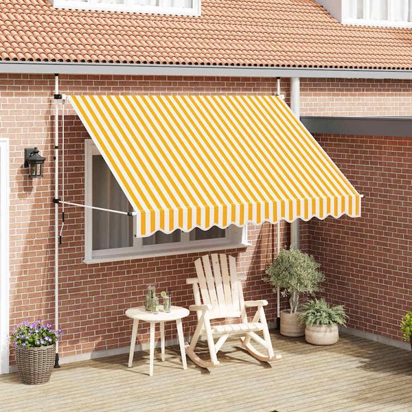 vidaXL Einziehbare Markise Handbetrieben 300 cm Orange/Weiß Gestreift 43234