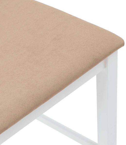 vidaXL Barhocker mit Kissen 2 Stk. Weiß Massivholz Gummibaum 4102562 Bild 8