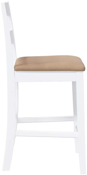 vidaXL Barhocker mit Kissen 2 Stk. Weiß Massivholz Gummibaum 4102562 Bild 6