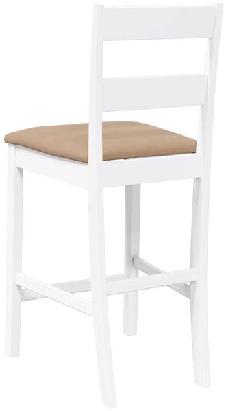vidaXL Barhocker mit Kissen 2 Stk. Weiß Massivholz Gummibaum 4102562 Bild 7