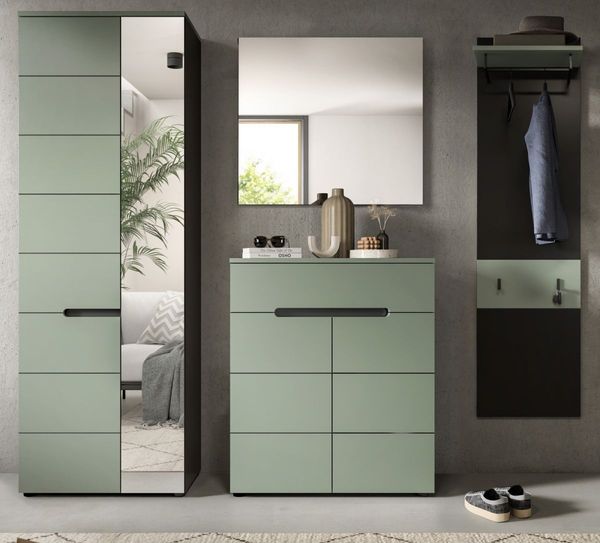 Garderobe Set 4-tlg. Cooper in salbei und grau 220 cm