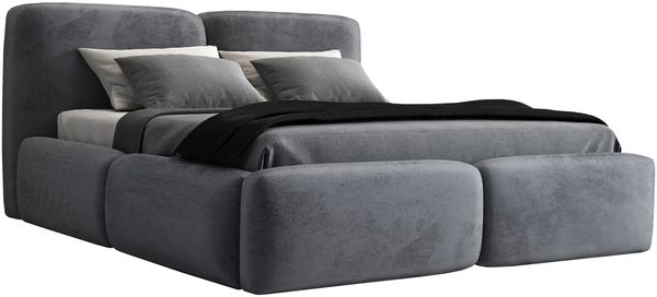 Polsterbett OLKE 140x200 ohne Matratze mit Bettkasten und Lattenrost. Farbe: Anthracite 18 Bild 4