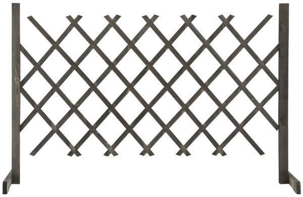 vidaXL Garten-Rankzaun Grau 120x90 cm Massivholz Tanne 314825