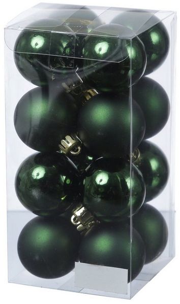 MARELIDA Weihnachtsbaumkugel Christbaumkugeln Weihnachtskugeln bruchfest 4cm grün 16er Set (16 St)