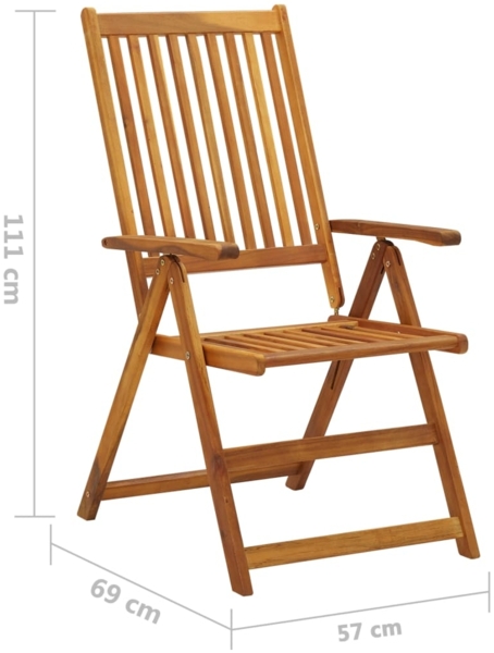 vidaXL Klappbare Gartenstühle 6 Stk. mit Auflagen Massivholz Akazie 3064122 Bild 9
