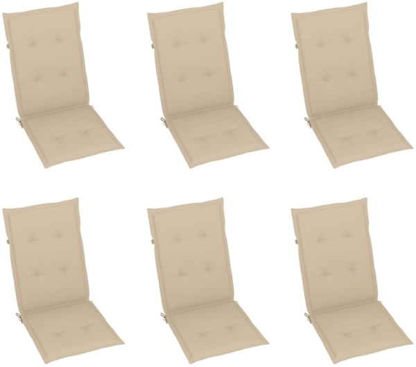 vidaXL Klappbare Gartenstühle 6 Stk. mit Auflagen Massivholz Akazie 3064122 Bild 5