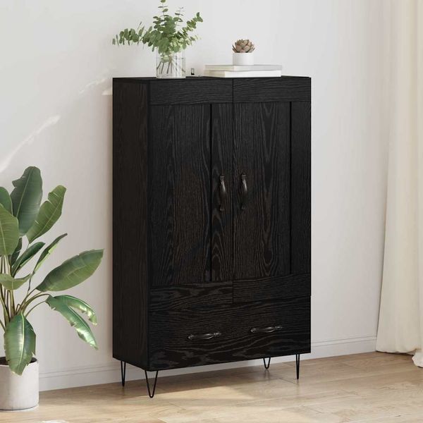 vidaXL Highboard Schwarz Eichen-Optik 69,5 x 31 x 115 cm Holzwerkstoff 882570