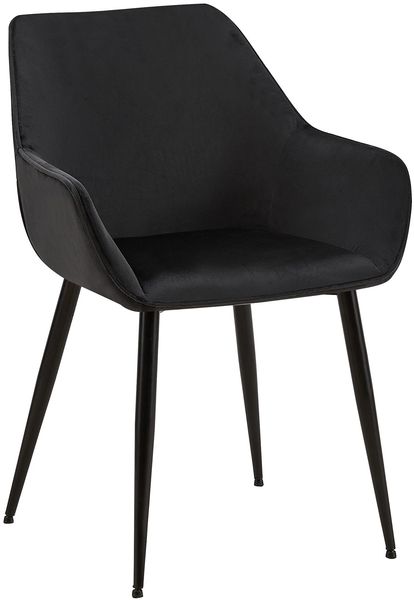 Esszimmerstuhl NIVER - Samt Schwarz 52x63x82 cm | Essstühle Esszimmerstühle Küchenstühle Wohnzimmerstühle