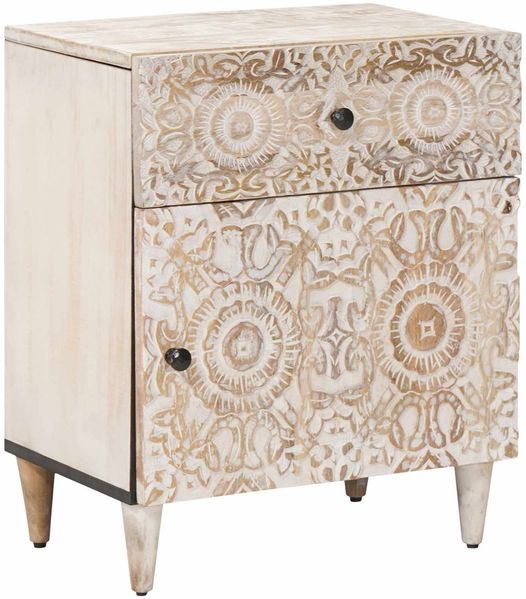 vidaXL Bettkasten mit Schubladen Weiß 50 x 33 x 60 cm Massivholz Mango 4018376