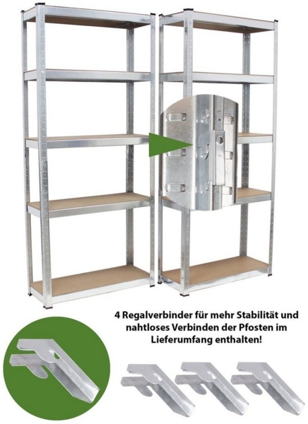Schwerlastregal 170x75x30 cm 2er Set Steckregal Lagerregal Bild 3