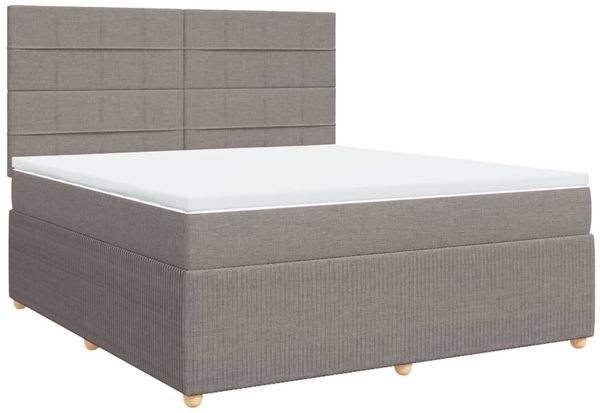 vidaXL Boxspringbett mit Matratze Taupe 180x200 cm Stoff 3294439 Bild 3