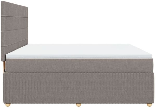 vidaXL Boxspringbett mit Matratze Taupe 180x200 cm Stoff 3294439 Bild 7