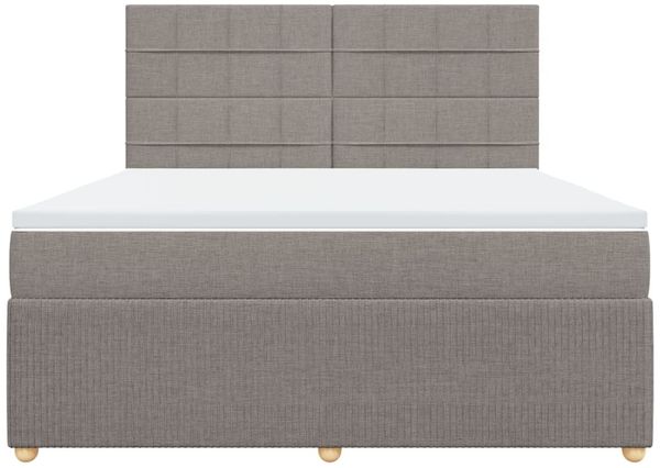 vidaXL Boxspringbett mit Matratze Taupe 180x200 cm Stoff 3294439 Bild 6