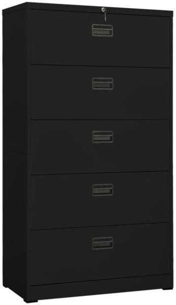 Aktenschrank Schwarz 90x46x164 cm Stahl