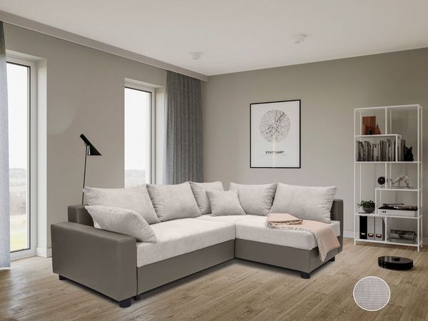 COLLECTION AB Ecksofa Parma L-Form, mit Schlaffunktion und Bettkasten, inklusive Kissen, Bonellfederkern