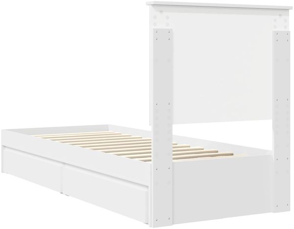 vidaXL Aufbewahrungsbett mit Kopfteil Weiß 75 x 190 cm Holzwerkstoff 3411257 Bild 10