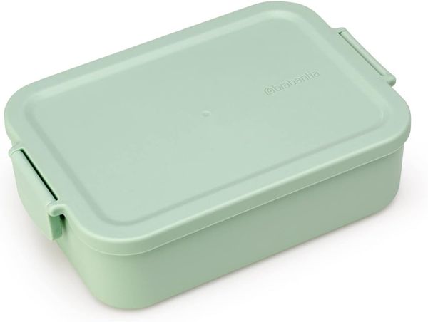 Brabantia - Make & Take Brotdose - Medium - Platz für Sandwiches - Deckel mit Klickverschluss - Gefriergeeignet - Spülmaschinen- & Mikrowellenfest - Jade Green - 20 x 13,5 x 5,5 cm