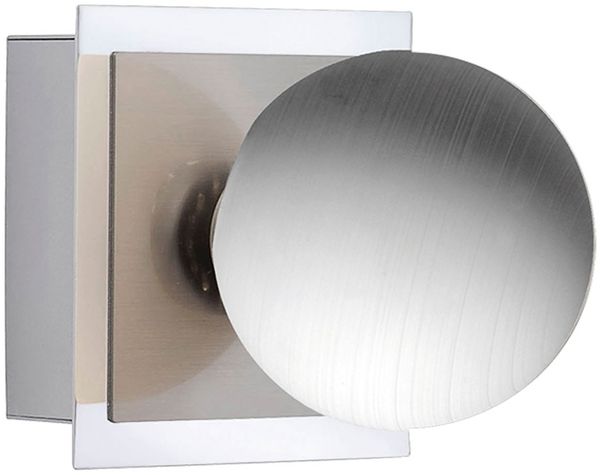 LED Kugellampe, Glas, Metall, opal gewischt, weiß, H 12cm