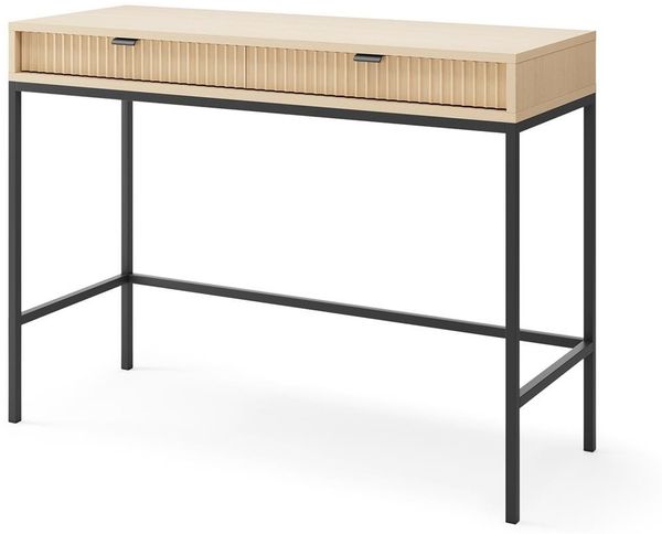Bettso 'Nova' Schminktisch mit 2 Schubladen, geriffelte Fronten, Holzwerkstoff Vicenza Eiche 83 x 78 x 104 cm