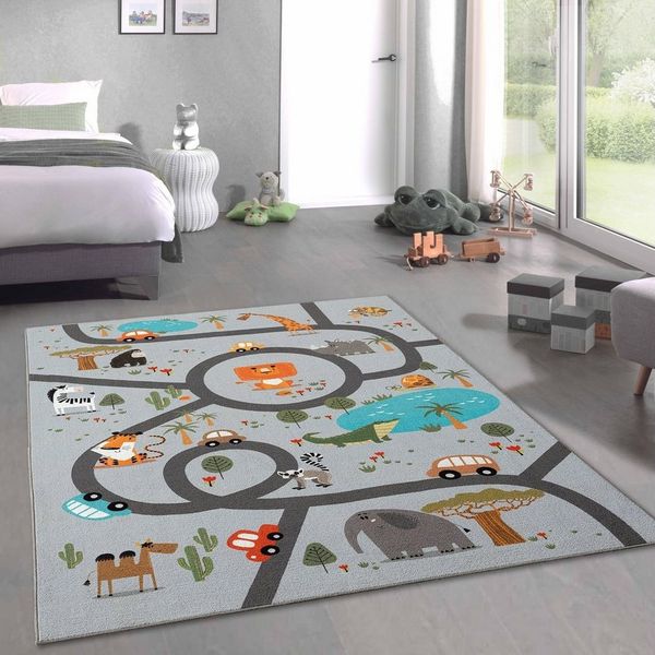 Carpetia Kinderteppich Spielteppich, rechteckig, Höhe: 4 mm, pflegeleicht, strapazierfähig, rutschhemmend