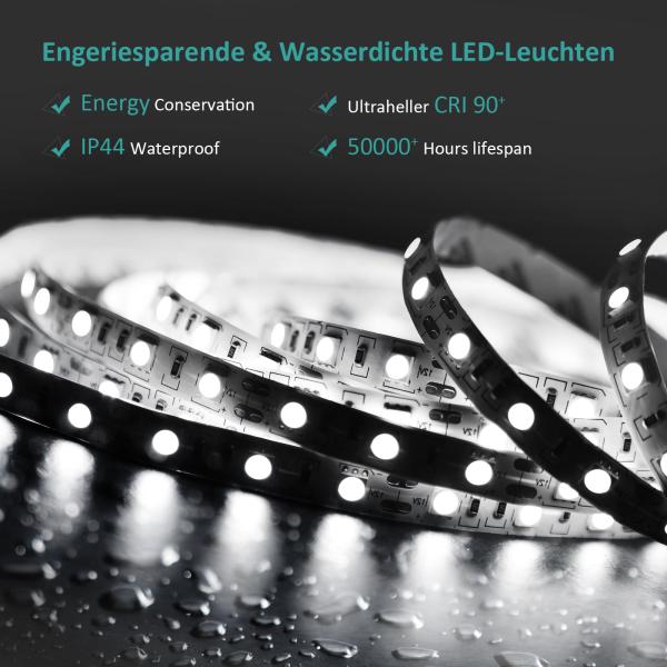 EMKE LED Badspiegel mit Beleuchtung 70x50cm Kaltweiß Wandschalter Badezimmerspiegel Bild 3