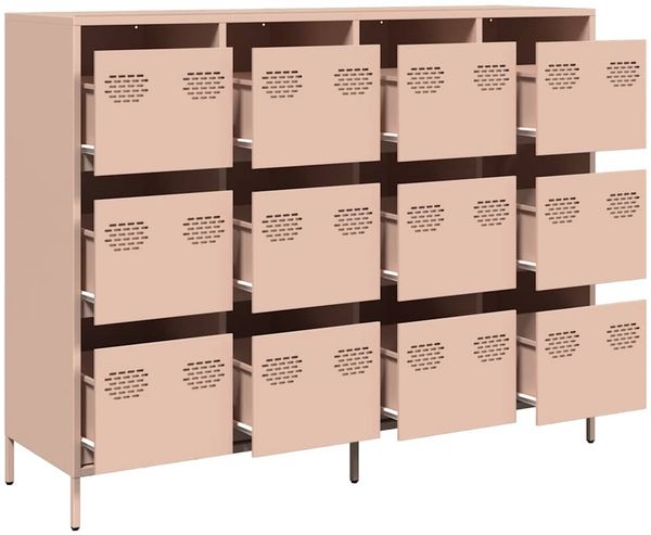 Sideboard, Kommode Rosa 135x39x103,5 cm Kaltgewalzter Stahl Bild 4
