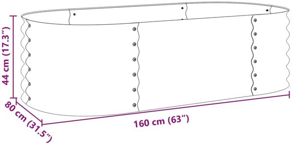 vidaXL Garten-Hochbeet 160x80x44 cm Verzinkter Stahl Silbern 45519 Bild 7
