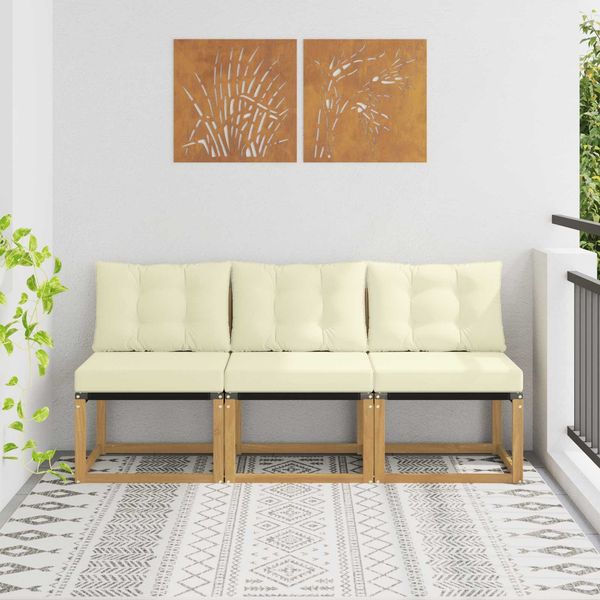 vidaXL 3 Stück Outdoor Mittelsofa 901613