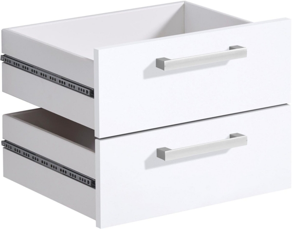 FMD Möbel - CALVIA 10 - 2 Schubkästen - melaminharzbeschichtete Spanplatte - Brillantweiß - 42 x 31,6 x 34,5cm